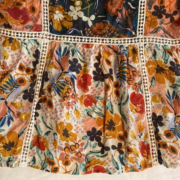 Anthropologie Maeve Nikki Peasant Blouse bohemian balloon sleeve crochet floral - Picture 8 of 15